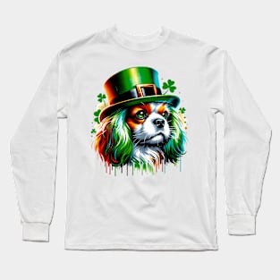 English Toy Spaniel Revels in Saint Patrick's Day Long Sleeve T-Shirt